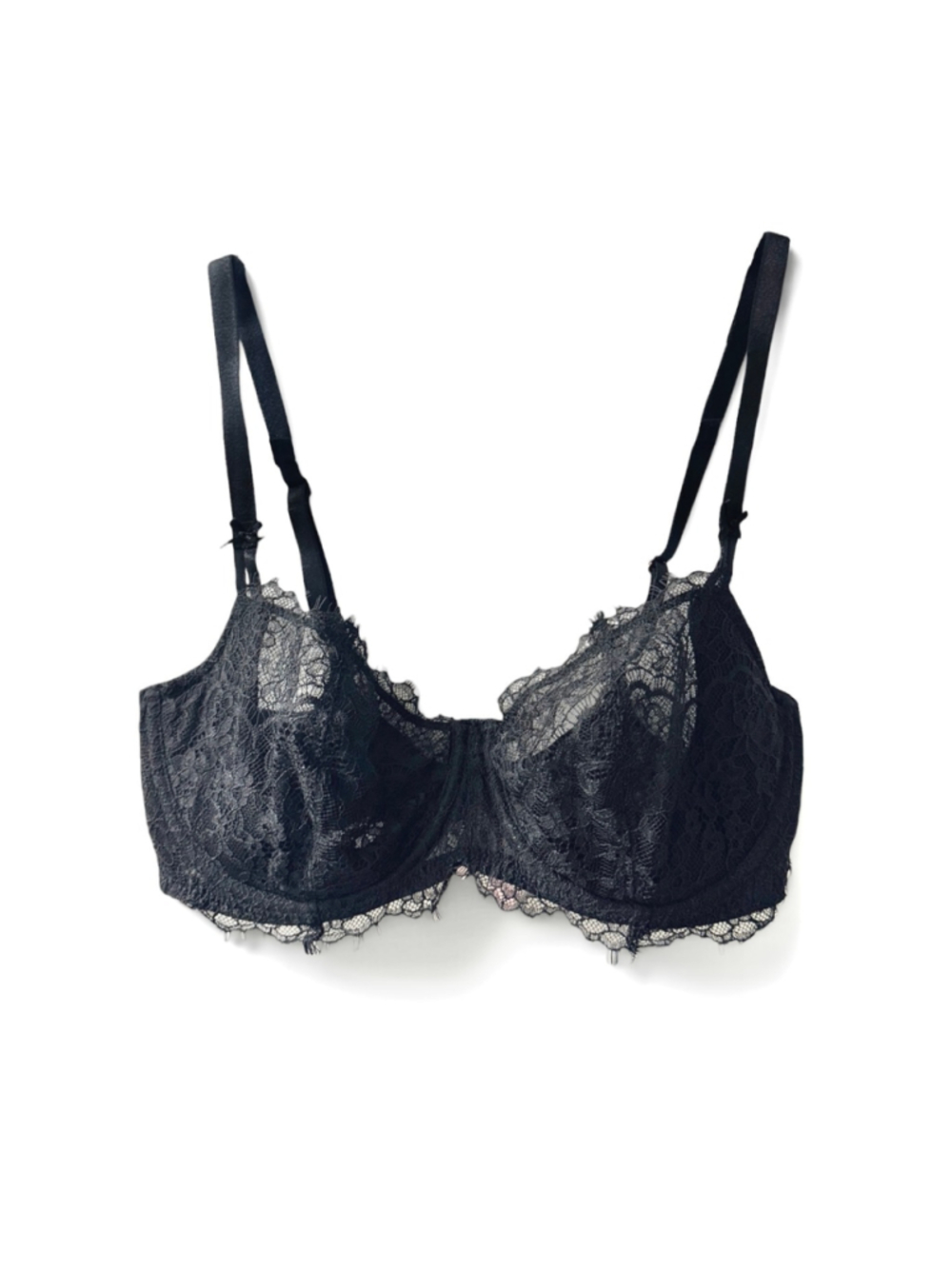 Victoria's Secret Lace Black Bra, Black, Size 36D, Dream Angels Push Up